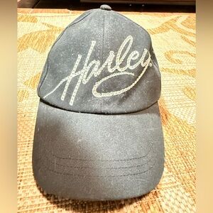 HARLEY Black signature rhinestone ball cap baseball hat. 
New no tag. One size